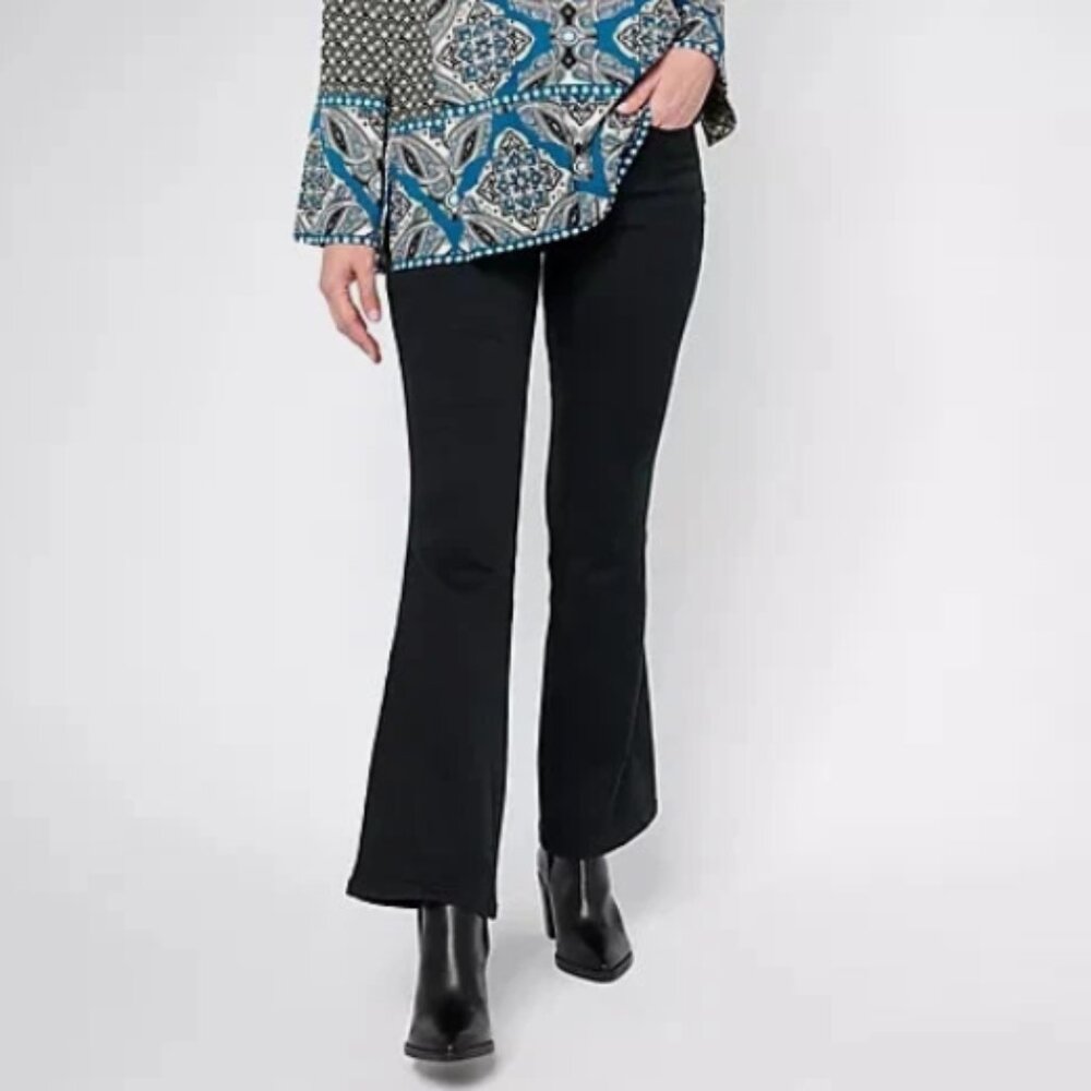 Belle Boho by Kim Gravel TripleLuxe Twill Flare Jean-Black-Tall 14-NEW-A609953